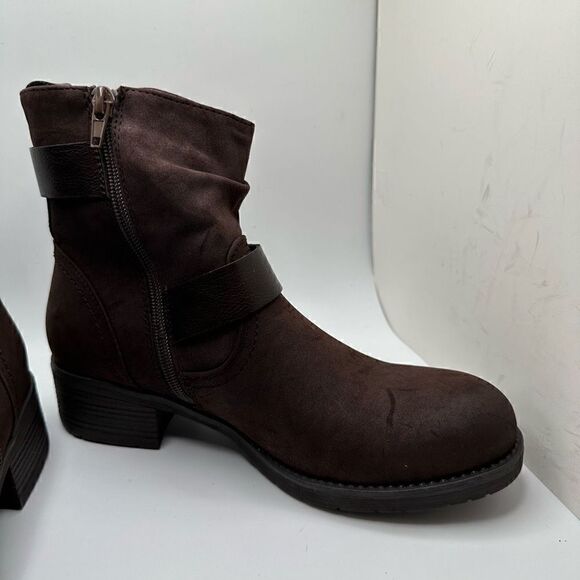 DUNES Women's Moto Boot 7 BROWN - Picture 6 of 7